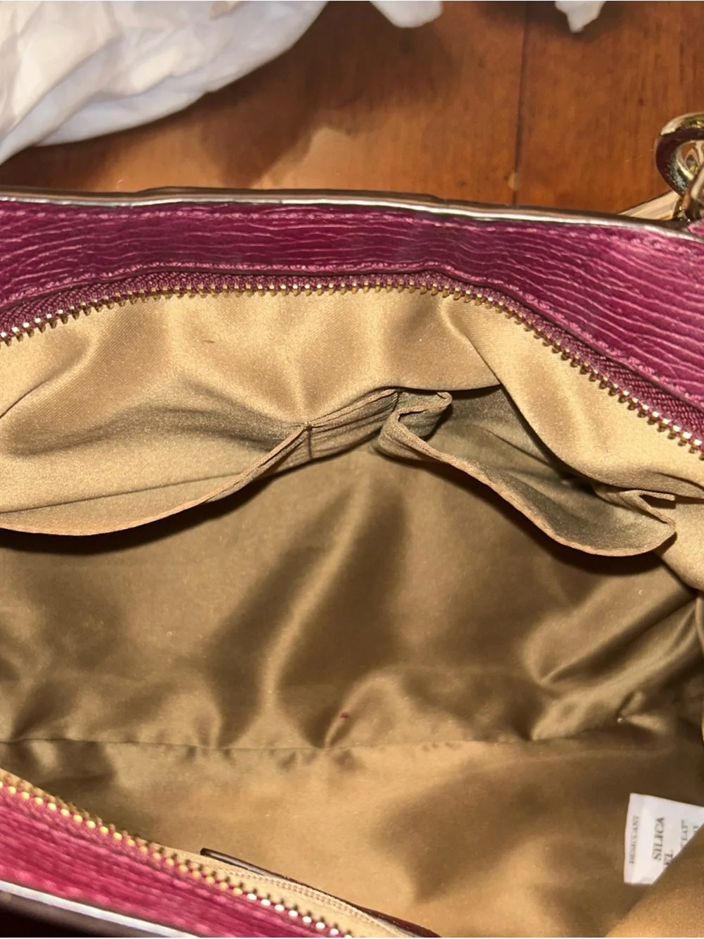 Coach Pebbled Leather Shoulder Bag in Berry with Gold Hardware